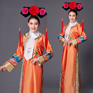 Qing dynasty monarch princess queen cosplay gown huanzhu cross-dressing manchu flag of princess costumes plus size studio qing ancient costume