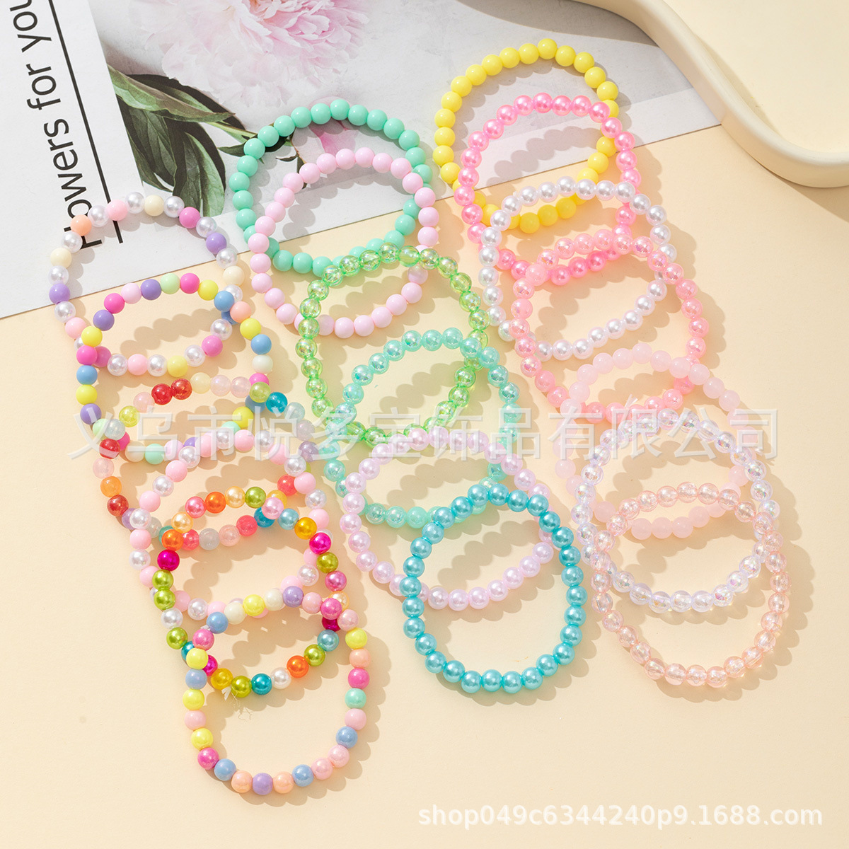 Cross-border selling Amazon simple children's candy-colored beaded bracelet fashion small fresh handmade beaded wholesale
