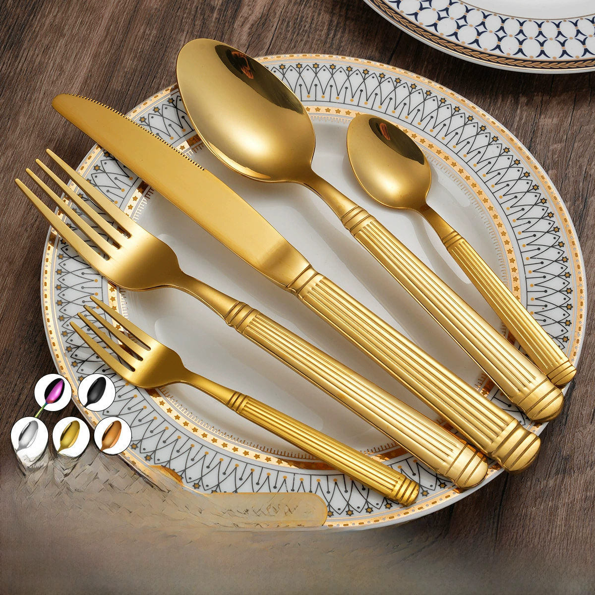 Amazon Европейская нержавеющая сталь столовая ложка Bad Spoon Coffee Titanium Titanium Gold Dining Bene Bene Bounole