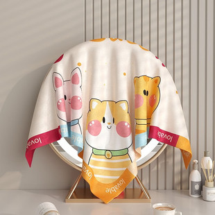 Dressing Table Ins Mirror Dust Cover Round Cover Cloth Small Round Mirror Cover Cloth Household Multi-Purpose Square Towel Cover Cartoon L