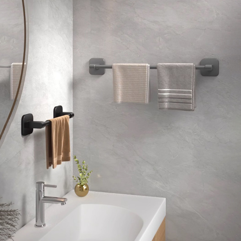 Toallero ponche libre baño doble barra colgante de pared Barra de Toalla baño sola barra de almacenamiento de rack inodoro estante de inodoro