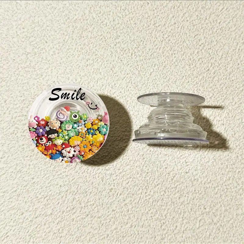 Muñeca de arcilla flor redonda airbag soporte adhesivo tipo teléfono móvil adhesivo espalda 360 ° tarjeta plegable telescópico giratorio