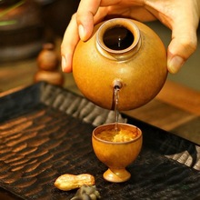 手工景德镇陶瓷温酒器酒壶手工拉坯制作高温瓷分酒器葫芦一壶一杯