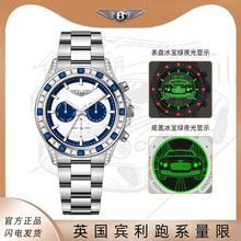 Bentley宾利“恶魔之眼”蓝色男士商务高奢时尚机械腕表