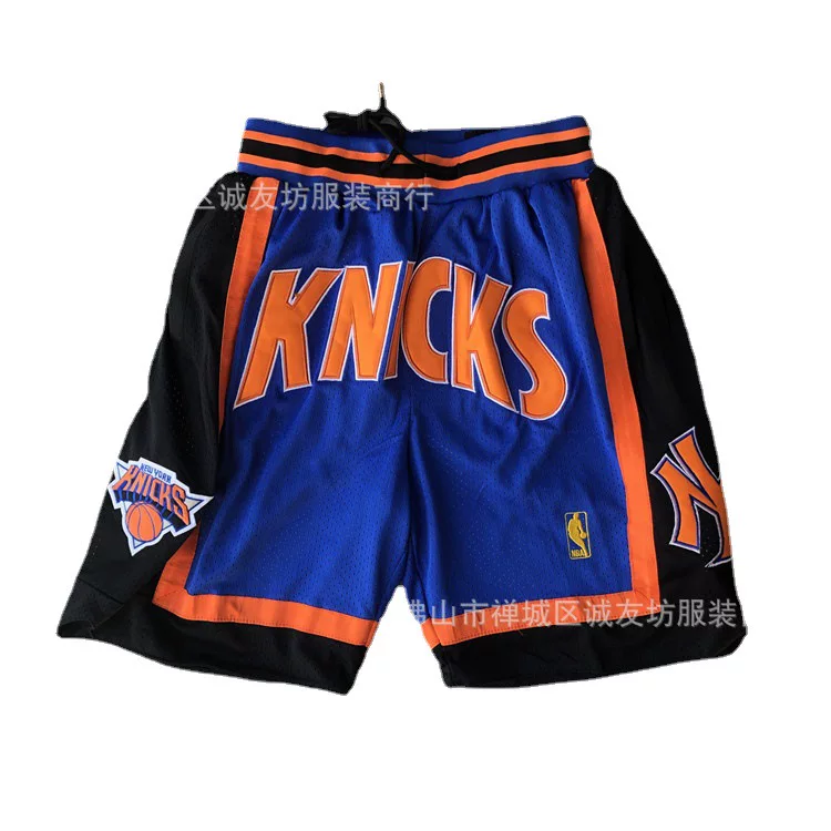 [篮球裤 Knicks 闪电版尼克斯蓝色口袋球裤 运动裤 一件代发 Ebay]