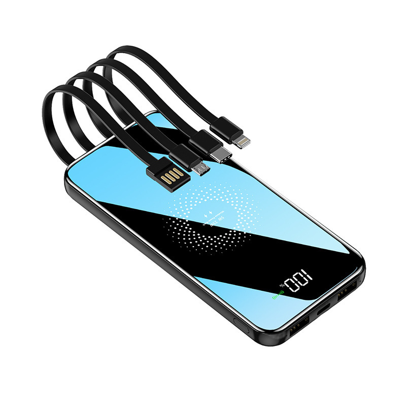 Gran capacidad, pequeño y ligero viaje al aire libre portátil con pantalla LCD de 2w mAh de cuatro hilos compartido con cable inalámbrico