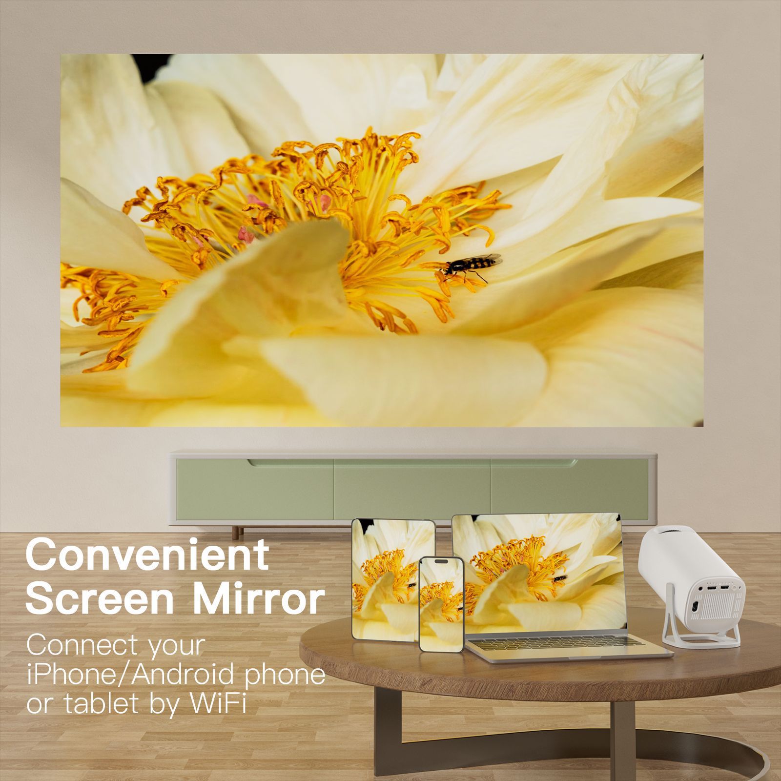 S40 Mini-Beamer tragbarer Beamer Android LCD-Beamer Android 14 HD 4K Beamer