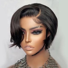 欧米のかつらの女性のアフリカのショートヘアの頭のカバーの黒色のかっこいいBoBoの頭の化学繊維の高温の糸のかつらのメーカーの現物