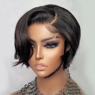 European and American wig female African short hair headgear black handsome BoBo head chemical fiber high temperature silk wig factory in stock