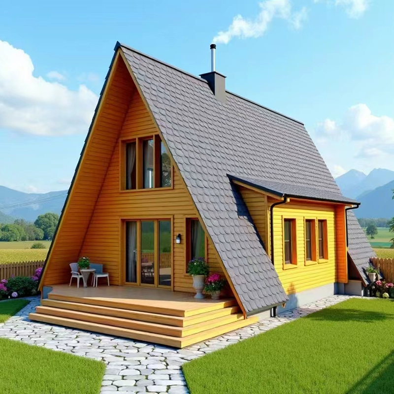Треугольный деревянный дом B&B — антикоррозийная обработка древесины, сборка на улице, мобильный домик