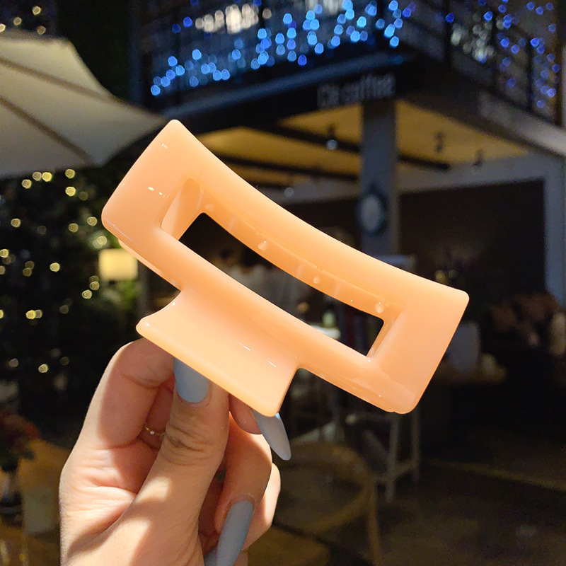 Accesorios para el cabello de pinza de tiburón de acrílico grande de Corea, clip de agarre para el cabello de disco simple, tocado de horquilla de cabeza femenina al por mayor