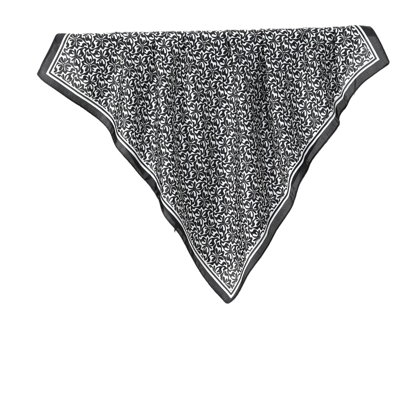 Pañuelo de seda geométrico para mujer estilo versátil_voghion.com
