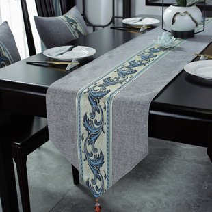 New Chinoiserie Accessible Luxury Table Flag Long Dining Table Coffee Table Cloth Chinoiserie Tea Flag Living Room Tv Cabinet Tablecloth Tea Mat