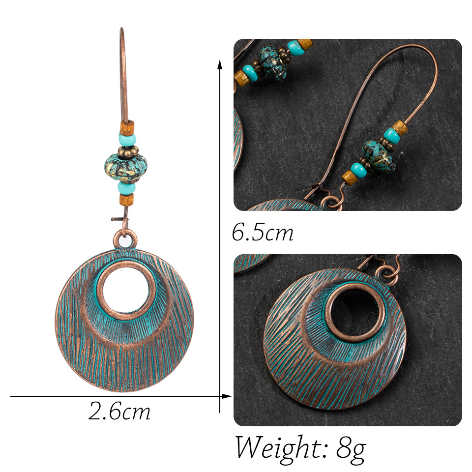hollow round retro alloy big earrings jewelry wholesale Nihaojewelry