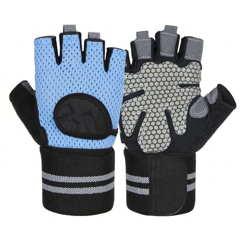 Guantes de medio dedo para exteriores, guantes deportivos antideslizantes para ciclismo y fitness, opciones multicolor, equipo de protección para la palma de la mano, guantes universales