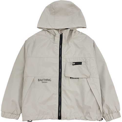 2024 Haimajia Boys Spring and Autumn New Outdoor Jackets Waterproof Hooded Jackets Children's Work Clothes Tops Korean Version