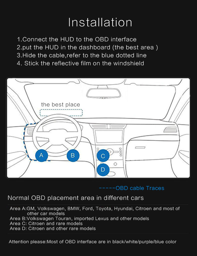 Weiying HUD Head-Up Display OBD Universal High-Definition Car Speed Projector Portable Car Display Screen A8