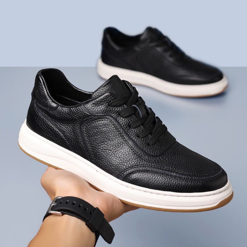 2026 nuevos zapatos casuales de cuero para hombres, zapatos casuales transpirables, zapatos casuales para hombres de color sólido, zapatos simples y cómodos