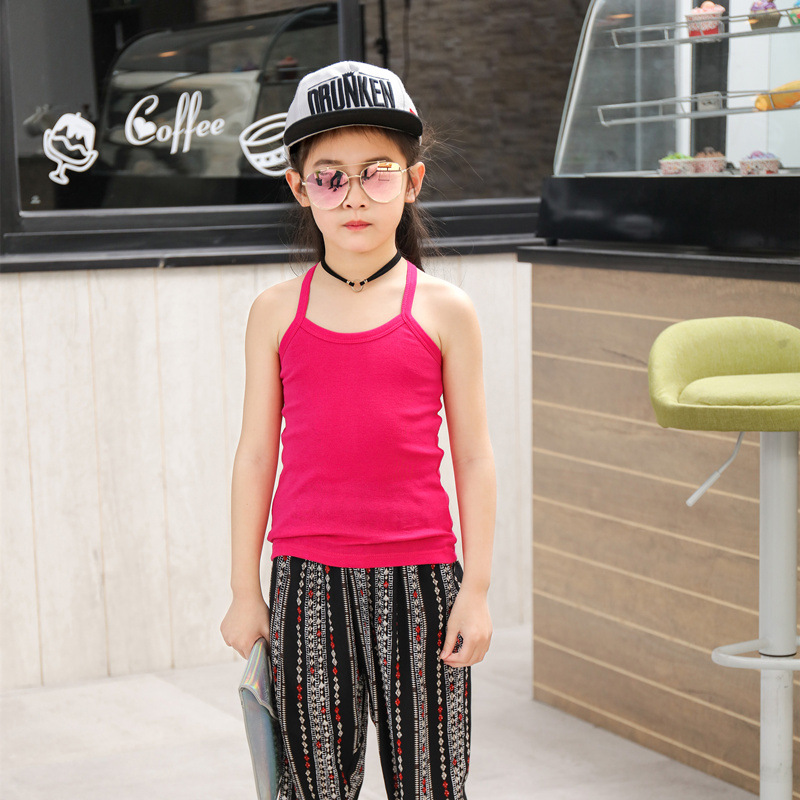 Camiseta de algodón para niños en forma de I para niñas pequeña camisola para niños ropa interior para niñas de verano