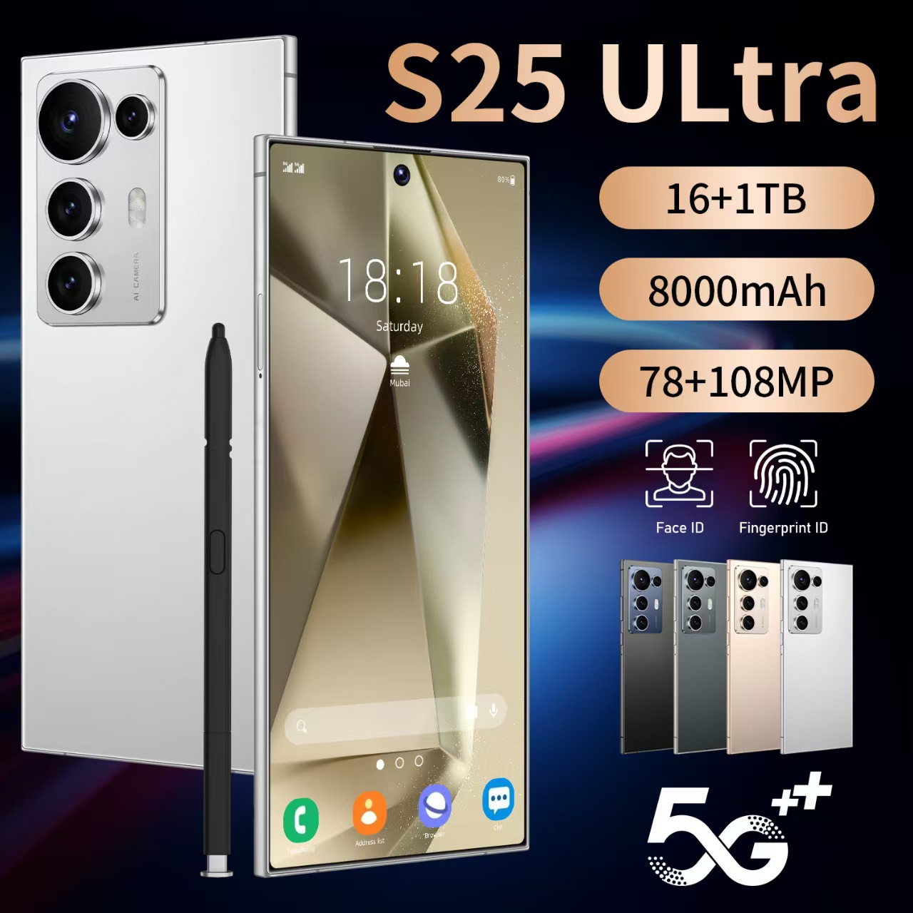 Cross-Border C25-S25 Ultra Android 7.3inch Smart 5g Mobile Phone 16+1t Source Factory Aliexpress Tk