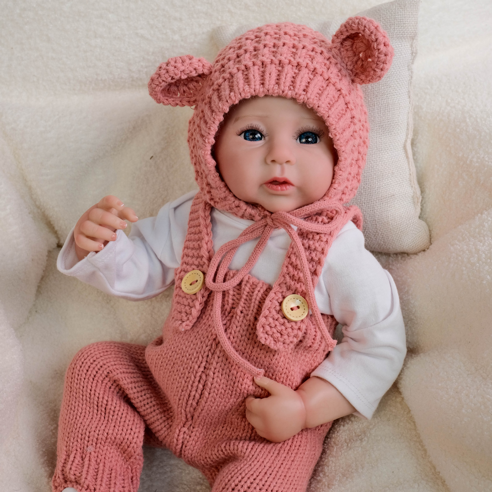 NPK19inch mono rosa muñeca de simulación Raven regalo para niños fuente de comercio electrónico transfronterizo