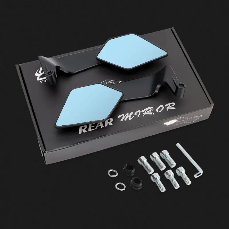 Motocicleta coche eléctrico modificado nuevo espejo retrovisor de ala de viento fijo adecuado para espejo de gran campo de visión universal M8/M10