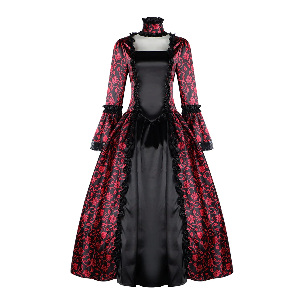 Retro skirt, long dress, cosplay, European style, halloween