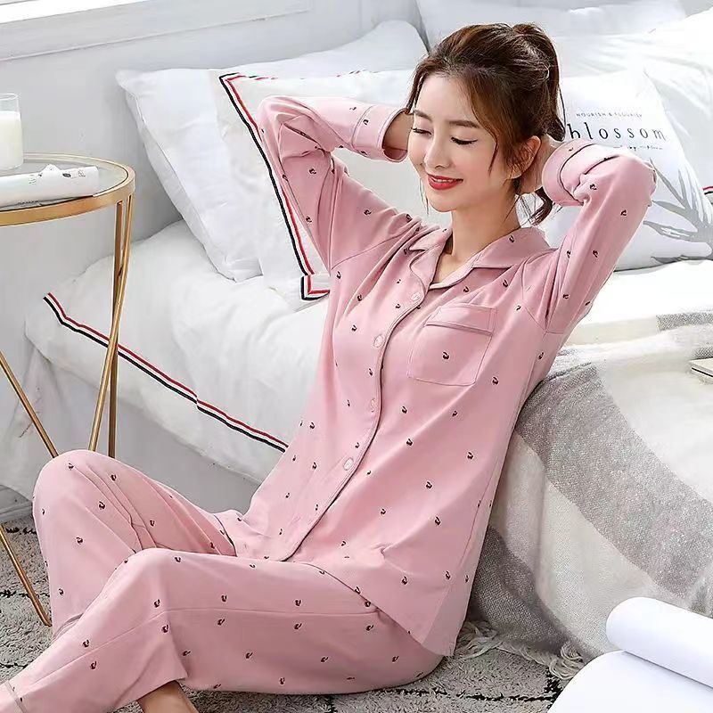 Pijamas de mujer 100% algodón de manga larga Primavera y otoño 2023 nuevo algodón de mediana edad y edad avanzada delgada mamá ropa para el hogar