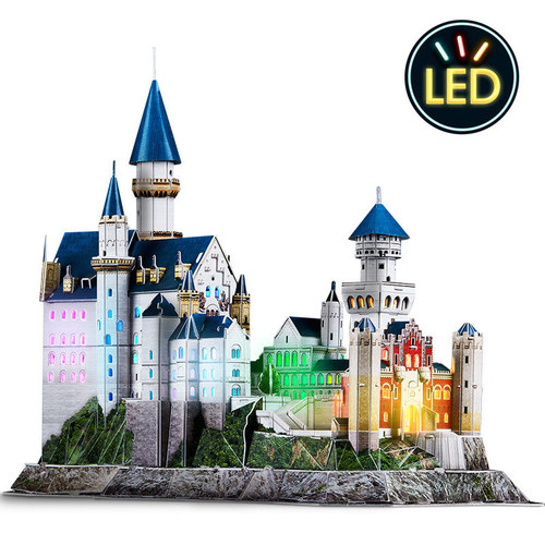 LED Light Cube New Swan Castle 3D Puzzle City Building Children's DIY Creative Model Gift 