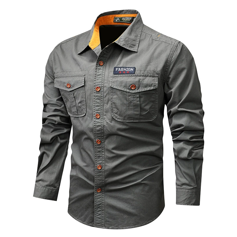 Рабочая одежда в стиле ретро, рубашка, Мужская весенне-осенняя Повседневная рубашка из японского хлопка, свободная куртка, износостойкая Рабочая одежда