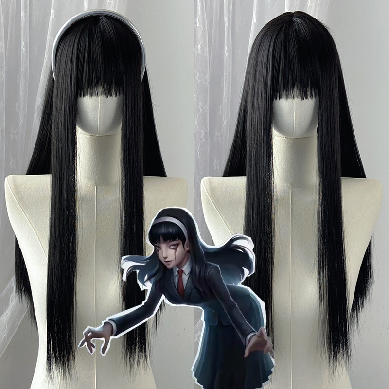The Fifth Personality, the Dream Witch, Ito Junji, Kawakami Tomie, Cos Wig, Black Long Straight Artificial Full Headgear The Fifth Personality, the Dream Witch, Ito Junji, Kawakami Tomie, Cos Wig, Black Long Straight Artificial Full Headgear