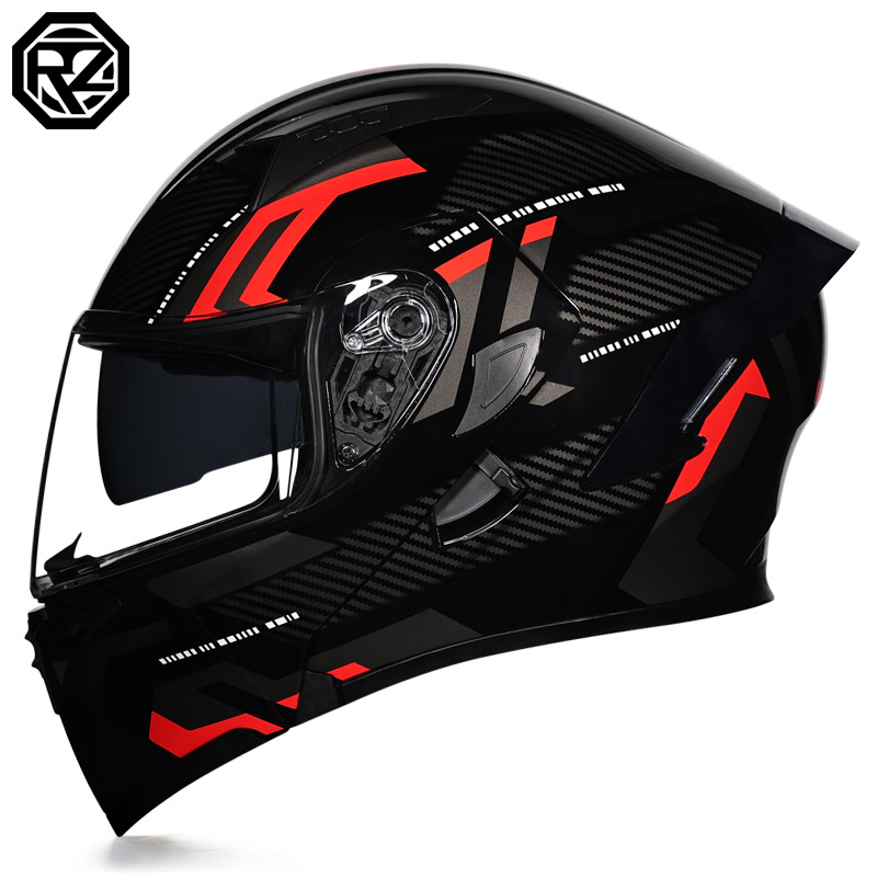 Orz casco de motocicleta hombres y mujeres casco de exposición Doble espejo cola de invierno media cubierta completa cuatro estaciones ranura Bluetooth certificación 3C