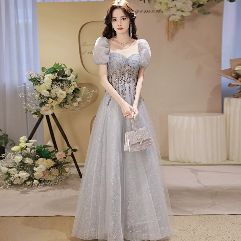Evening Dress for Women 2026 New Model, High-End Luxury Niche Birthday Wedding Dress, French Style Runaway Princess Host Dress Evening Dress for Women 2026 New Model, High-End Luxury Niche Birthday Wedding Dress, French Style Runaway Princess Host Dress