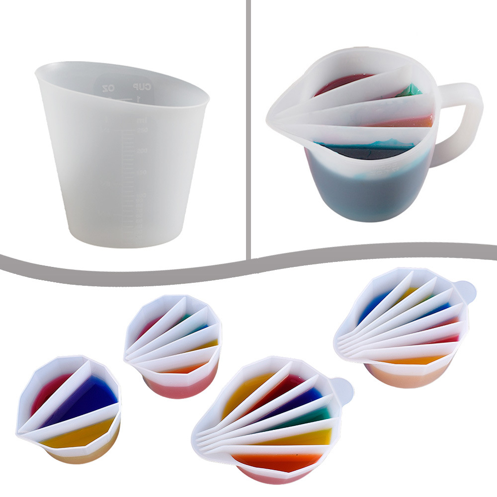 Silicone Color Mixing Cup with Multiple Compartments, DIY Baking Tool, Color Mixing Cup with Separate Compartments, No-Wash Color Compartment Cup, Cross-Border Wholesale