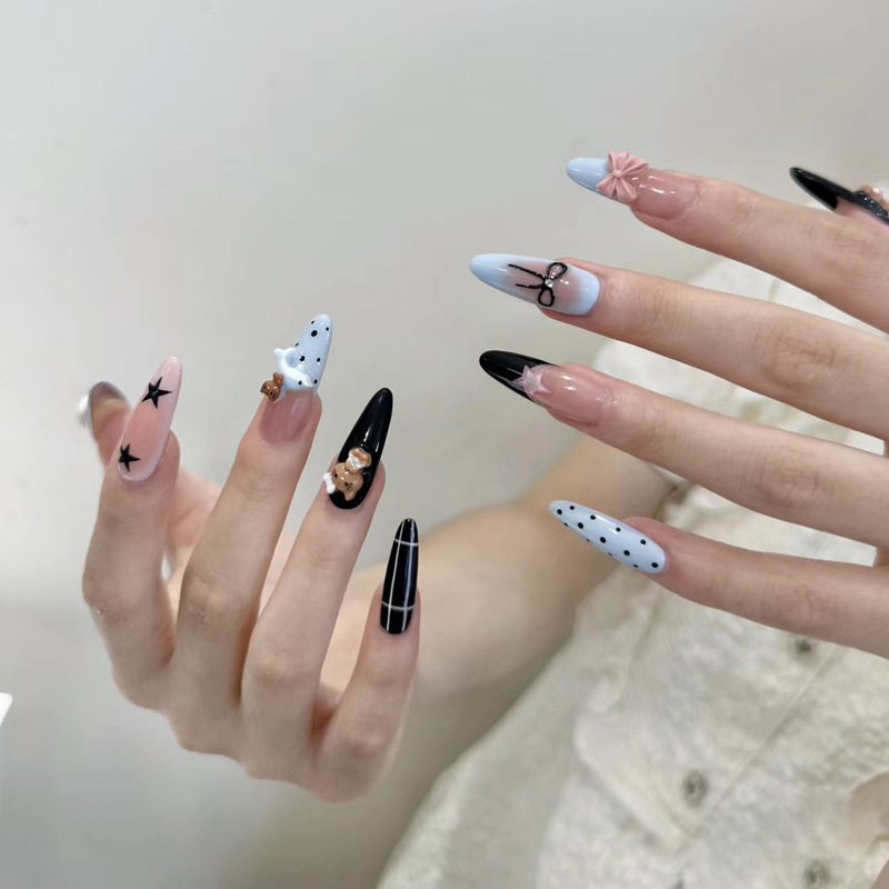 Wear armour handmade sweet cool cute wind blush halo fantasy cartoon Kitty cat removable nail slices wholesale Wear armour handmade sweet cool cute wind blush halo fantasy cartoon Kitty cat removable nail slices wholesale