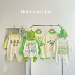 春意盎然綠集合！小清新男女寶寶連身衣外出服 A棉柔軟包屁衣套裝