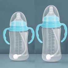 奶瓶婴儿童防摔塑料宽口径水嘴大宝宝硅胶吸管杯喝水杯儿用品跨境