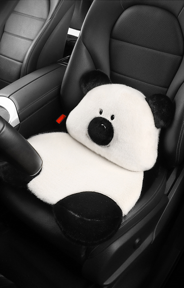 24 years new car seat cushion winter big white bear plush cartoon cute seat cushion three-piece universal seat cover car