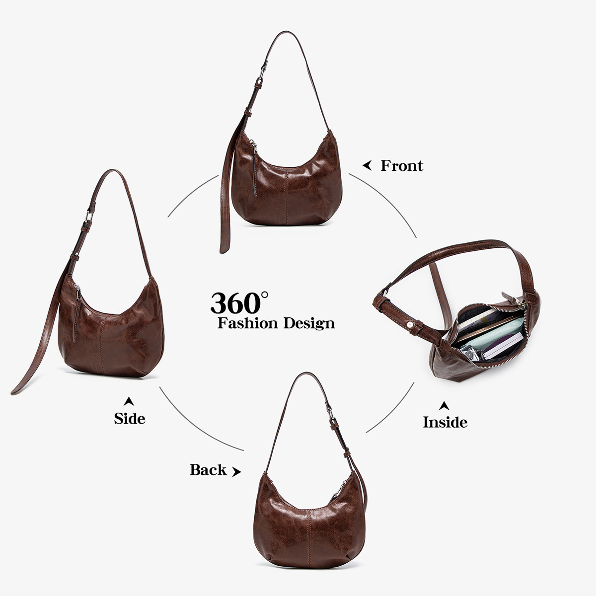 Sac à bandoulière rétro tendance pour femme, design de niche, simple et polyvalent, idéal pour les déplacements quotidiens_voghion.com
