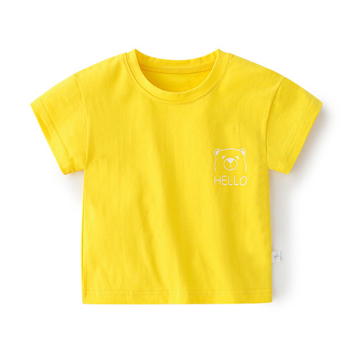 Children's short-sleeve spandex pure cotton t-shirt 0-3 years old for boys and girls, baby half-sleeve ultra-thin top infant summer shirt children's clothing