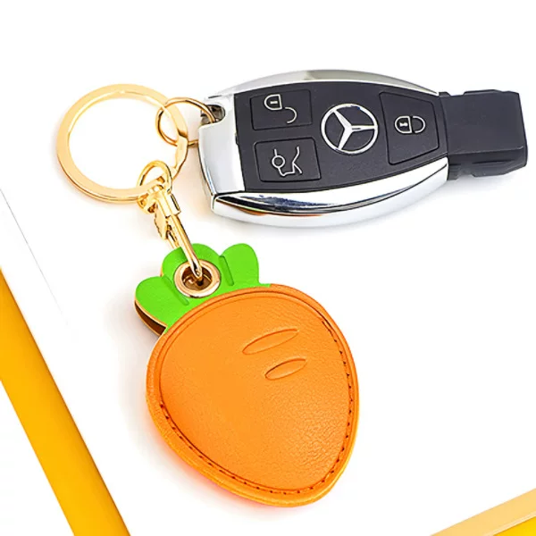 Baimen Chongshe Look Cartoon Access Control Card Holder Keychain-Crocodile/Frog/Carrot/Hazelnut/Peach