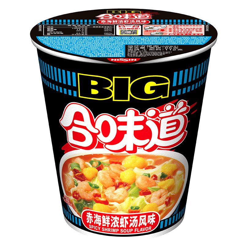 Nissin Hewei BIG [Red Seafood Shrimp Soup] 112g (single cup)