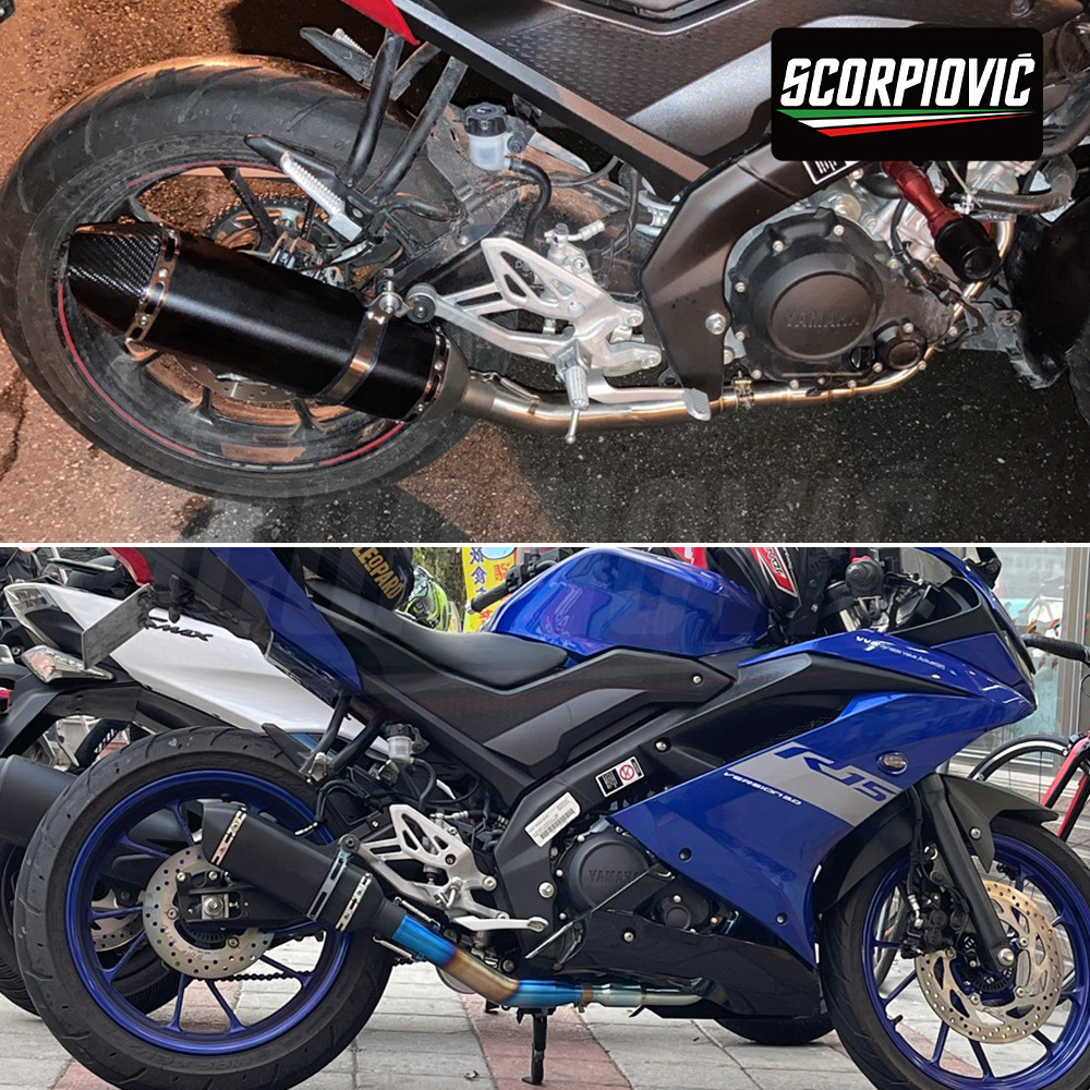 Motorcycle modification is suitable for MT15/R15 4V double oxygen port front exhaust pipe stainless steel special car