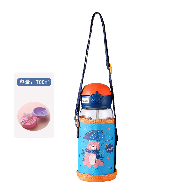 Cốc nước dành cho trẻ em sippy cup học sinh mùa hè dễ thương ngoài trời di động thể thao cốc nước dung tích lớn