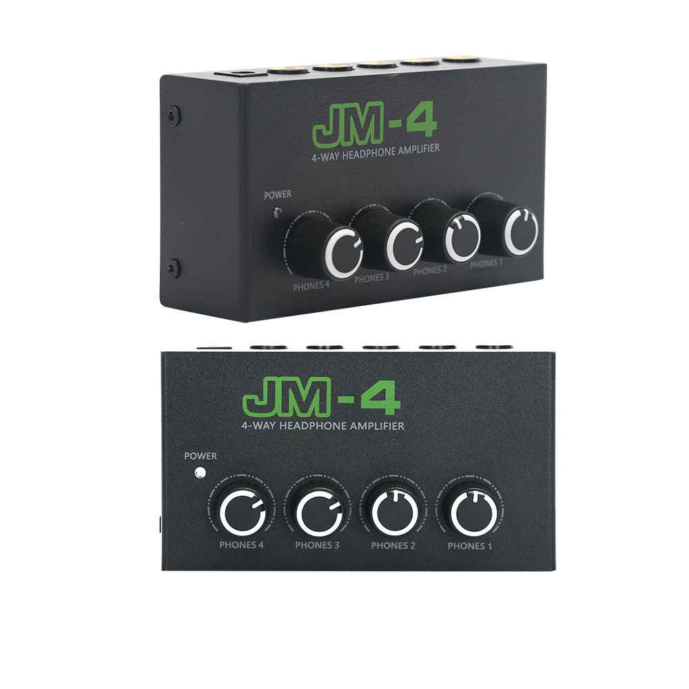 4-Way amplificador de auriculares de uno en cuatro de salida distribuidor de oído amplificador estéreo mezclador monitor de cuatro vías de mezcla dividida oído image 3