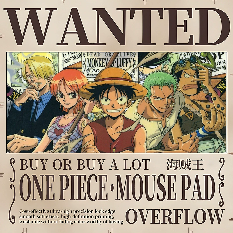 Коврик для мыши увеличенный One Piece Luffy коврик для мыши Solong женский аниме двухмерный утолщённый с застёжкой край столовый подкладка