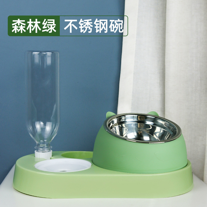 Cuenco de gato tazón de comida de cerámica protección columna cervical automático agua potable oblicua tazón de comida para gatos tazón de arroz gatito agua potable antigolpes