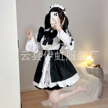 lolita哥特风黑白女仆装洋装cosplay女装大佬女佣制服软妹连衣裙