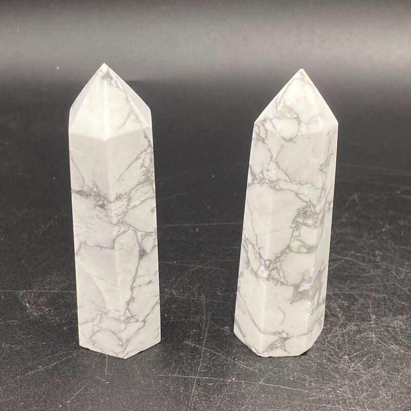 天然白松石樱花玛瑙柱子小摆件桌面摆件手工雕刻件装饰 买一送一 图 6