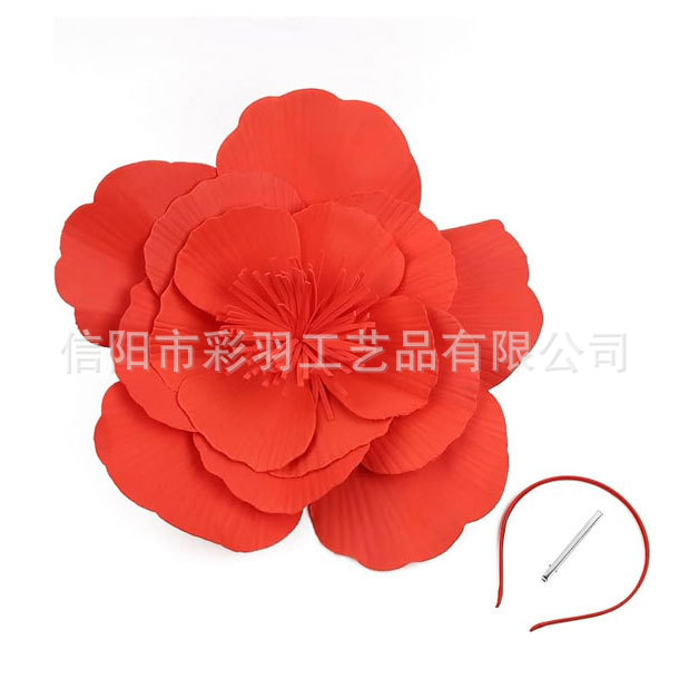 Cross-border best-selling exaggerated large flower hair accessories for horse racing festivals, runway shows, photo shoots, dances, banquets, and performances - wholesale
